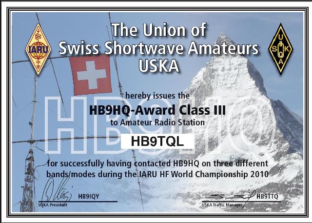 HB9HQ-Award 2010